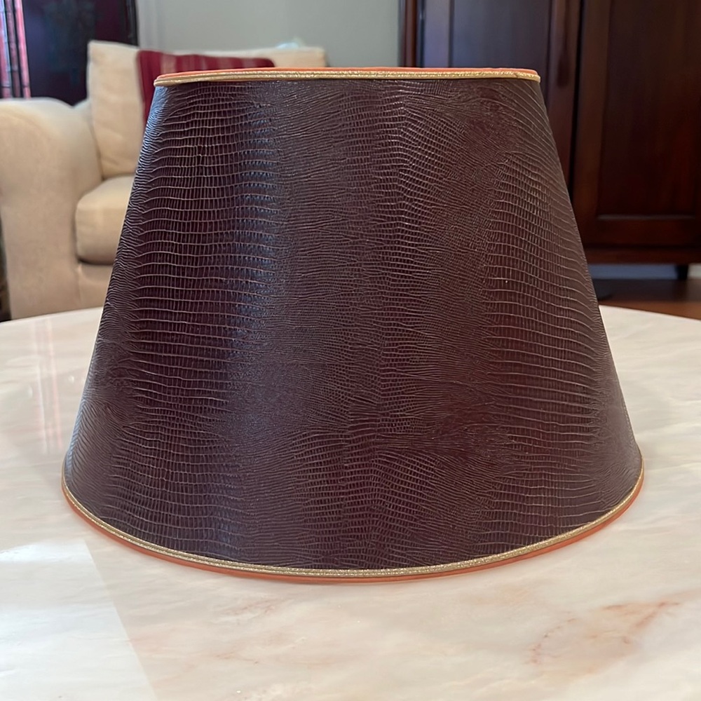 Stiffel Burgundy Leather Lamp Shade Vintage